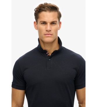 Superdry City marineblaues Piqu-Poloshirt