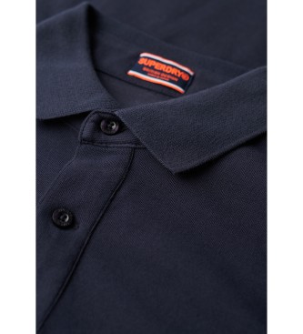 Superdry City marineblaues Piqu-Poloshirt