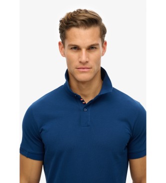 Superdry City blue piqu polo shirt