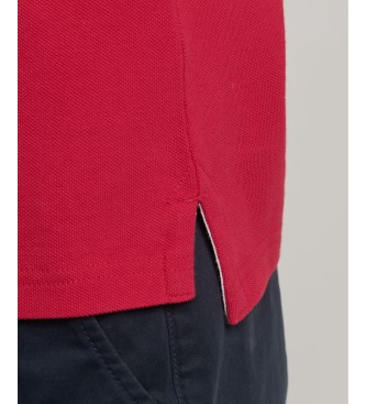Superdry Klasična pique polo majica rdeča