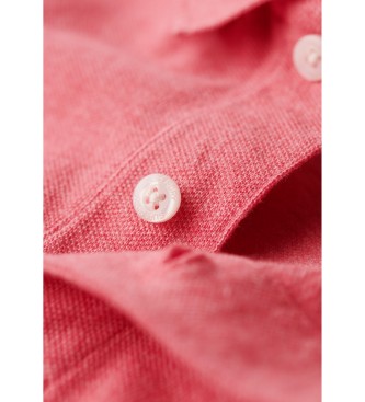 Superdry Klassisches rosa Piqu-Poloshirt