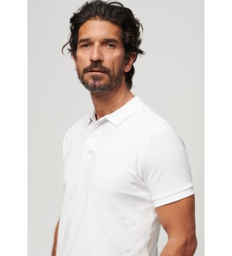 Superdry Klassisk hvid piqu-poloshirt