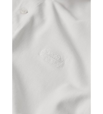 Superdry Klassisk hvid piqu-poloshirt