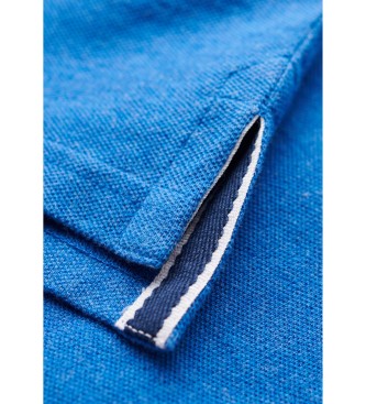 Superdry Klassisches blaues Piqu-Poloshirt