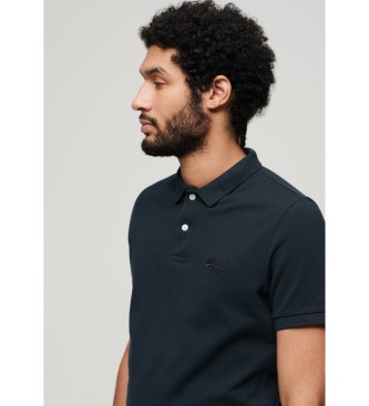 Superdry Klassiek marine piqu poloshirt