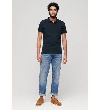 Superdry Klassiek marine piqu poloshirt