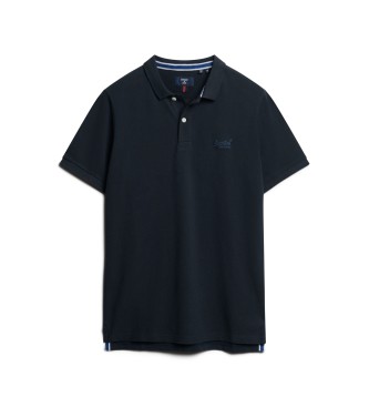 Superdry Klassiek marine piqu poloshirt