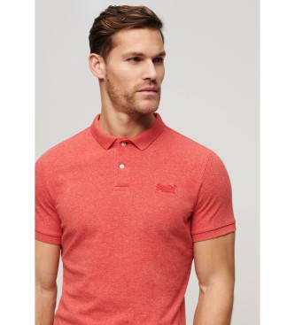 Superdry Polo classica in piquet rosso