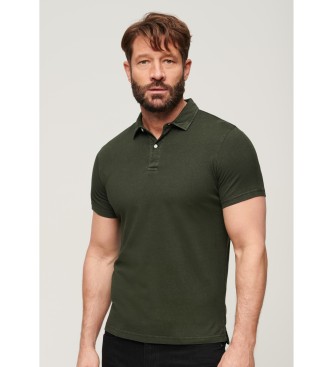 Superdry Polo tricot vert fonc