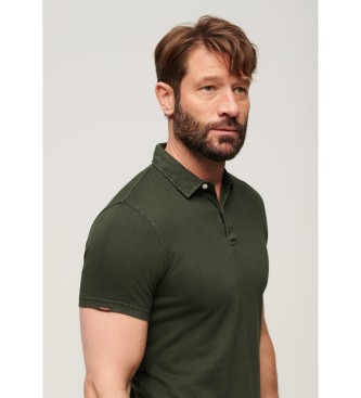 Superdry Dark green knitted polo shirt