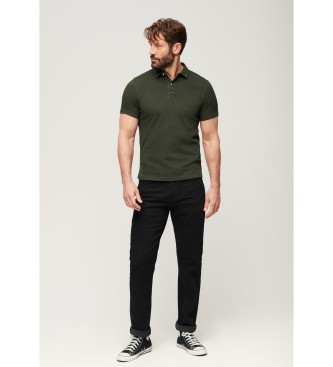 Superdry Dark green knitted polo shirt