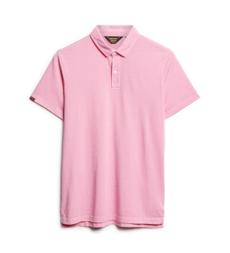 Superdry Różowa koszulka polo z dzianiny