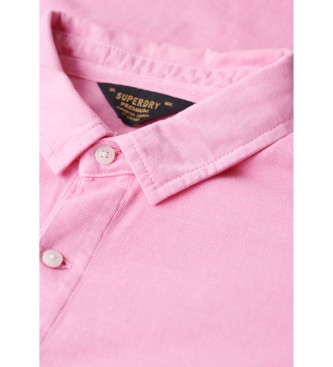 Superdry Różowa koszulka polo z dzianiny