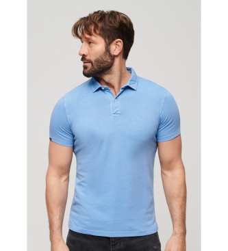 Superdry Blauw gebreid poloshirt