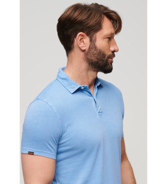 Superdry Blauw gebreid poloshirt