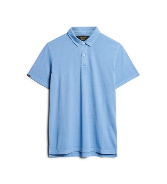 Superdry Blauw gebreid poloshirt