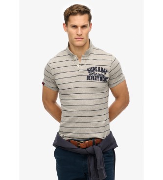 Superdry Vintage Athletic grau gestricktes Poloshirt