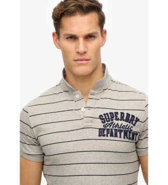Superdry Vintage Athletic grau gestricktes Poloshirt