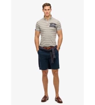 Superdry Vintage Athletic grau gestricktes Poloshirt