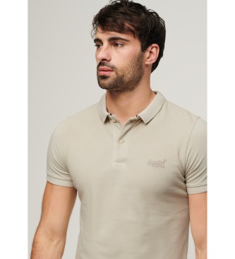Superdry Destroyed beige polo shirt