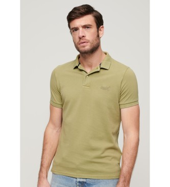 Superdry Zniszczona zielona koszulka polo