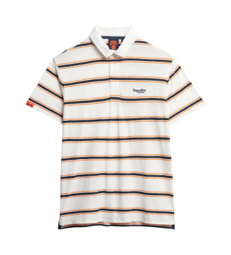 Superdry Polo leggera in maglia a righe bianche