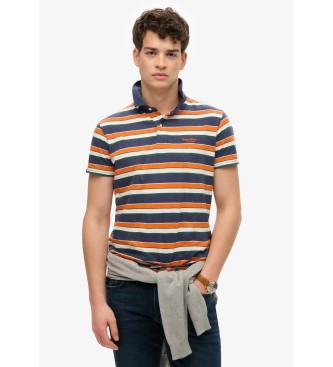 Superdry Plo de malha leve com riscas em azul-marinho