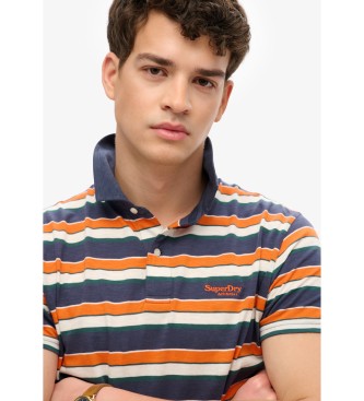 Superdry Plo de malha leve com riscas em azul-marinho