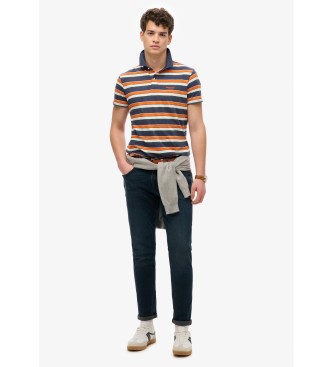Superdry Plo de malha leve com riscas em azul-marinho