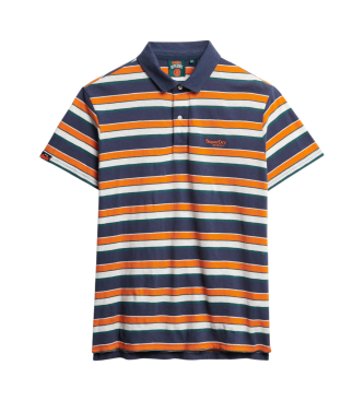 Superdry Plo de malha leve com riscas em azul-marinho