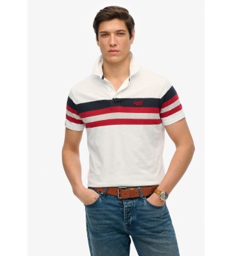 Superdry Lahka pletena polo majica z belimi črtami