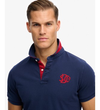 Superdry Polo Piqué Monogramme marine