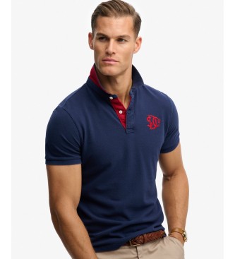 Superdry Polo Piqué Monogramme marine