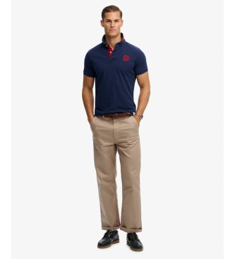 Superdry Polo Piqué Monogramme marine