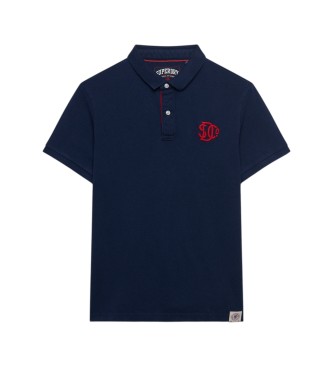 Superdry Polo Piqué Monogramme marine