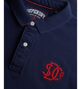 Superdry Polo Piqué Monogramme marine