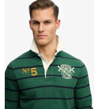 Superdry Polo majica rugby Double Emblem Stripe, zelena