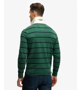 Superdry Polo majica rugby Double Emblem Stripe, zelena