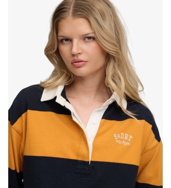 Superdry Koszulka polo Heritage Stripe Rugby w kolorze ?ó?tym
