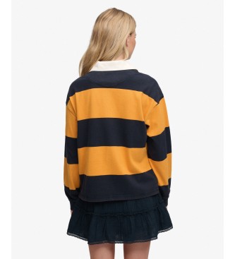Superdry Koszulka polo Heritage Stripe Rugby w kolorze ?ó?tym