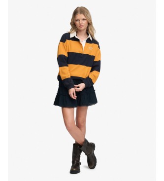 Superdry Koszulka polo Heritage Stripe Rugby w kolorze ?ó?tym