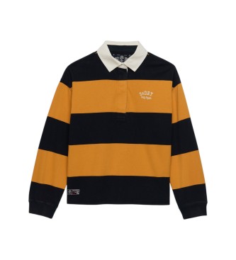 Superdry Koszulka polo Heritage Stripe Rugby w kolorze ?ó?tym