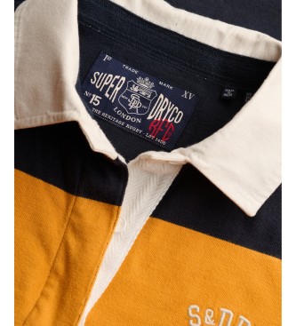 Superdry Koszulka polo Heritage Stripe Rugby w kolorze ?ó?tym