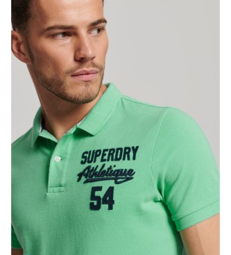 Superdry Zielona koszulka polo Superstate