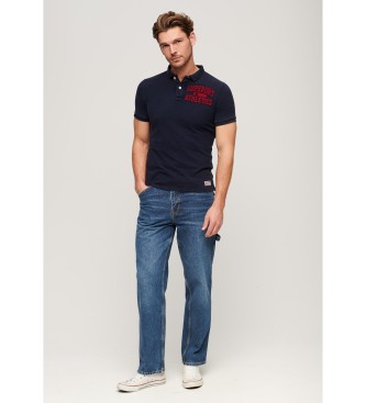 Superdry Vintage Athletic navy polo shirt