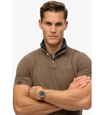 Superdry Vintage Destroy brun polo shirt
