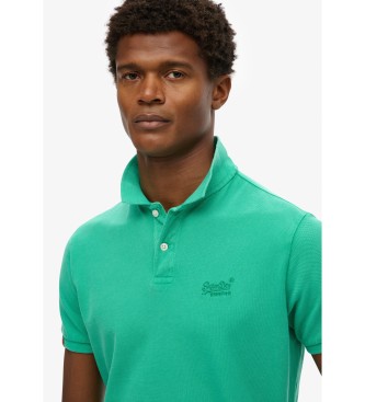 Superdry Vintage Destroy green polo shirt