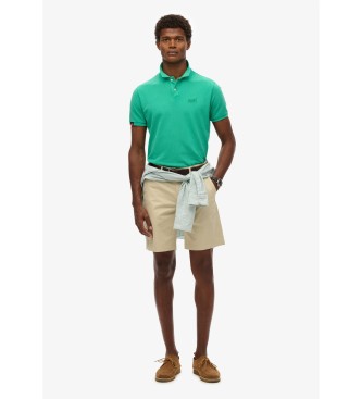 Superdry Vintage Destroy green polo shirt
