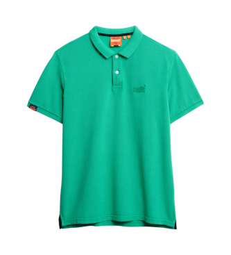Superdry Vintage Destroy green polo shirt
