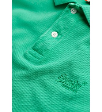 Superdry Vintage Destroy green polo shirt